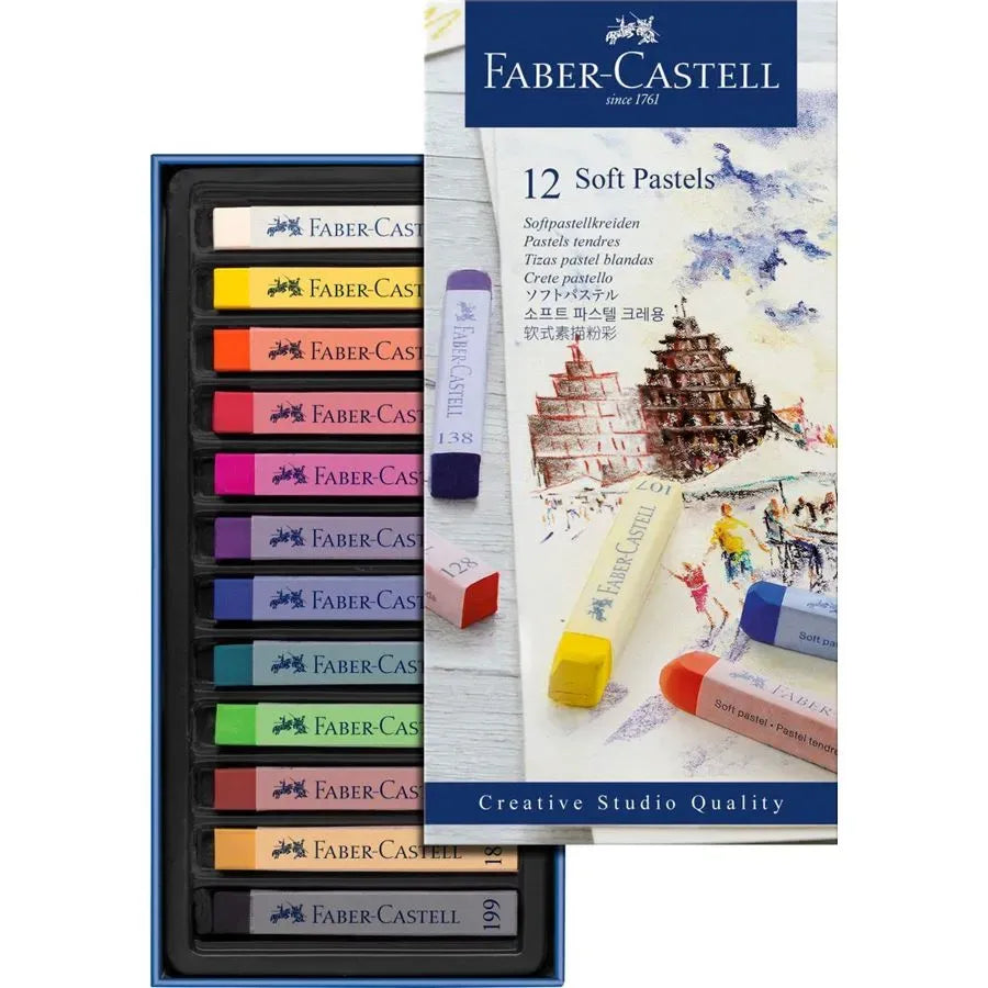 SOFT PASTEL ( BRAND FABER CASTELL ) 12 COLORS