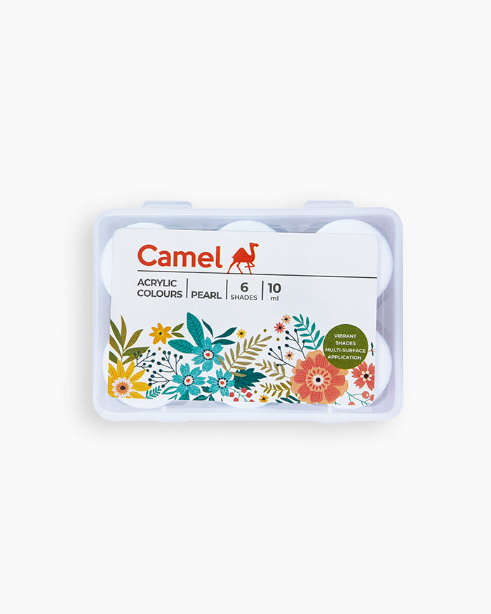 ACRYLIC FABRIC PEARL PAINT ( BRAND CAMEL ) 10ML 6 SHADES