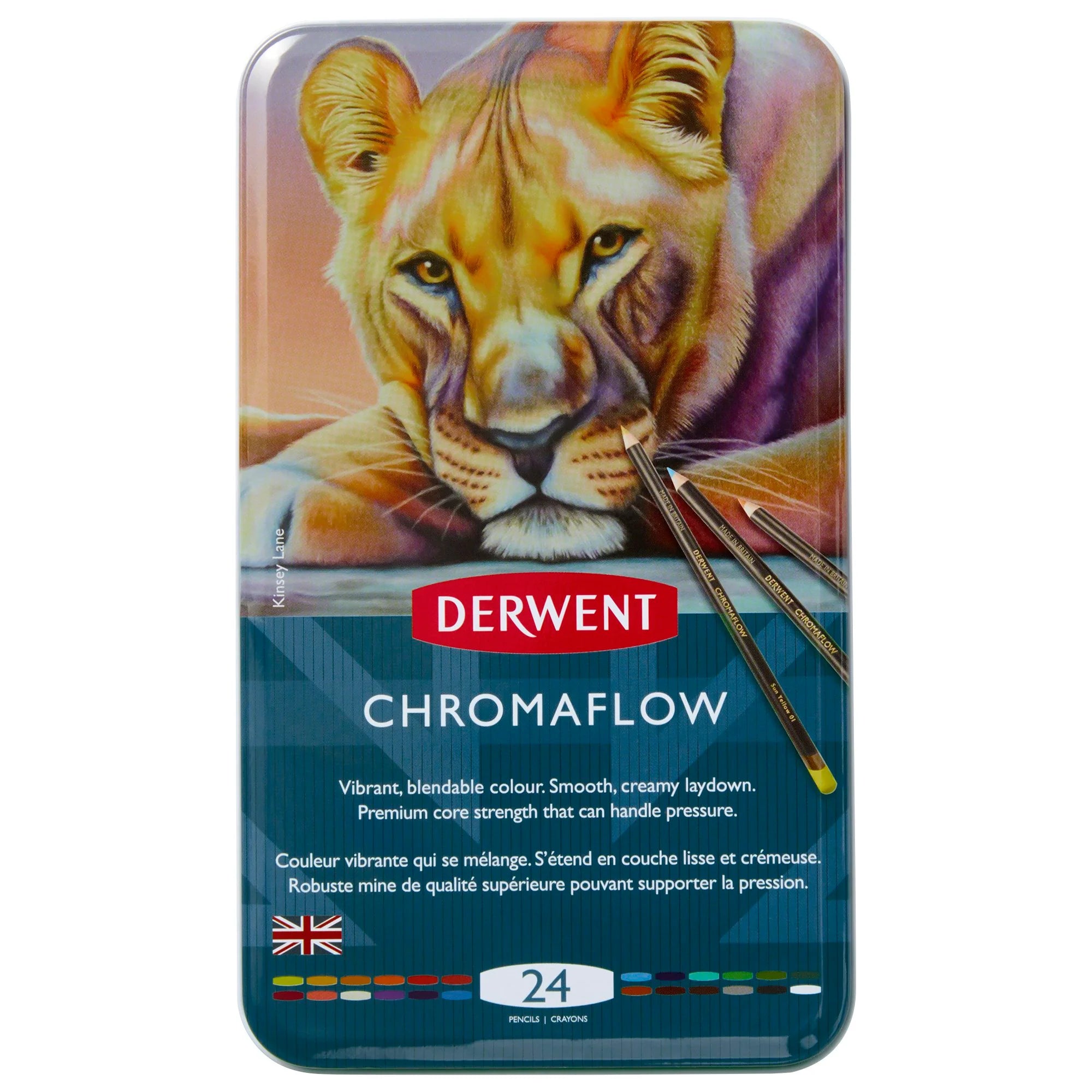 COLORED PENCIL ( BRAND DERWENT ) CHROMAFLOW FOR PROFESSIONAL ARTIST 24PCS