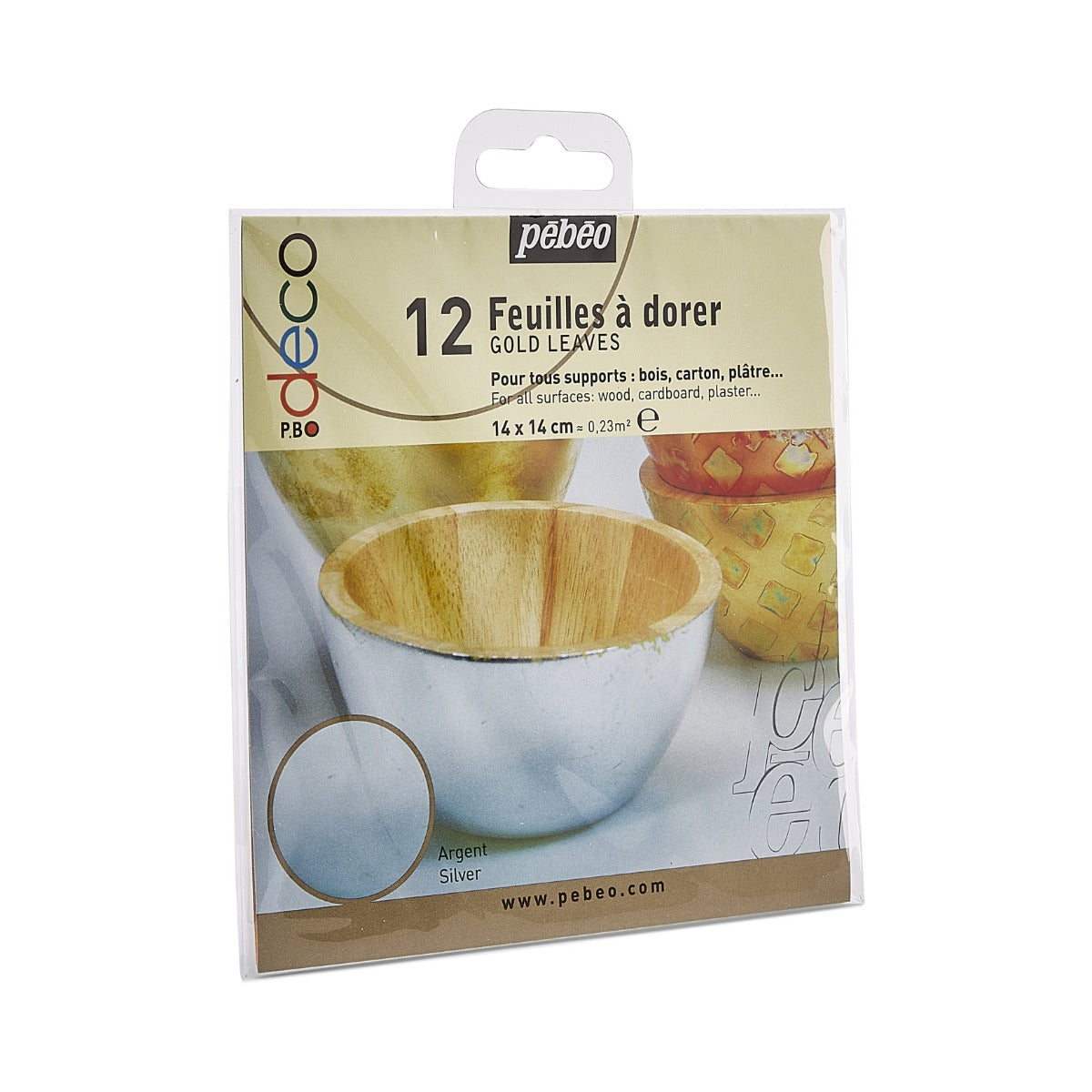 DECO GOLD SILVER LEAVES ( BRAND PEBEO ) 12 SHEETS