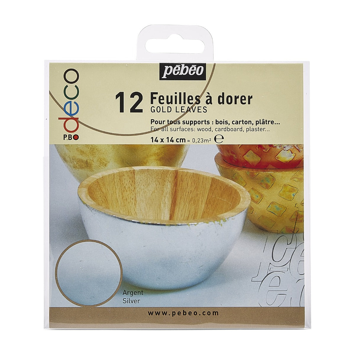 DECO GOLD SILVER LEAVES ( BRAND PEBEO ) 12 SHEETS