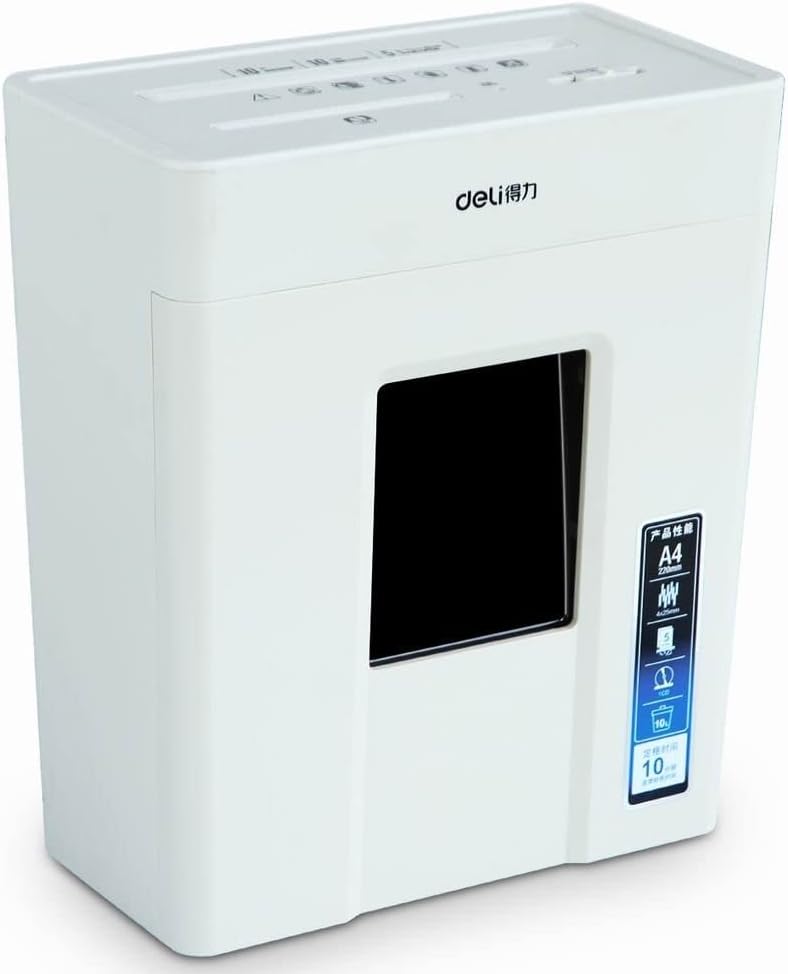 A4 PAPER SHREDDER 9927 ( BRAND DELI ) 5 SHEET 10L 4X25MM COLOR WHITE