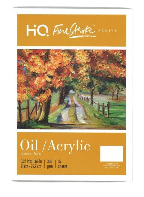SKETCHBOOK A4 SIZE OIL AND ACRYLIC 300GSM A5 SHEETS ( BRAND HQ FINESTROKE )