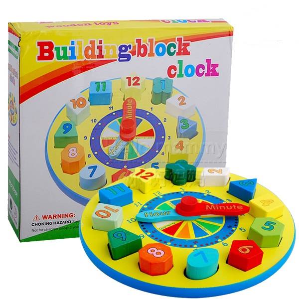 EDUCATIONAL TOY WOODEN SHAPE SORTER CLOCK