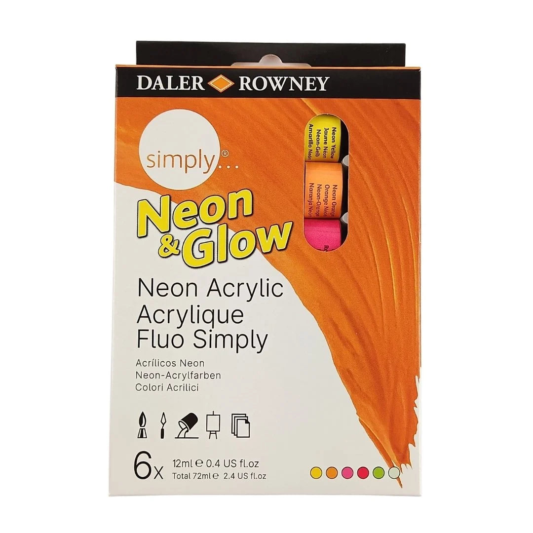 ACRYLIC PAINT SET ( BRAND DALER ROWNEY ) NEON GLOW 6PCS
