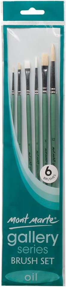 OIL PAINT BRUSH SET( BRAND MONT MARTE ) GALLERY SERIES SET 6 PIECES