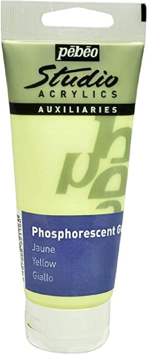 ACRYLIC PHOSPHORESCENT PAINT 100ml COLOR Yellow ( BRAND PEBEO )