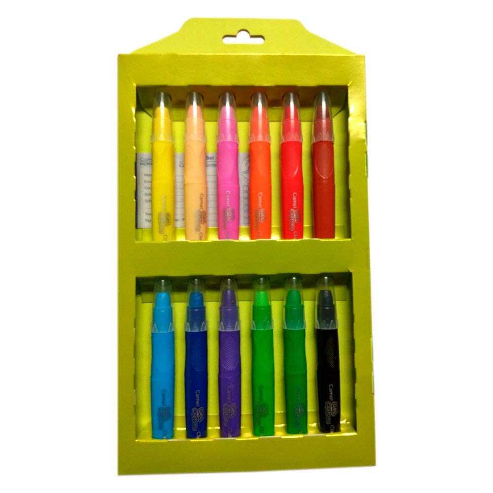 GEL CRAYONS ( BRAND CAMEL ) WASHABLE GEL PEN 12 COLORS