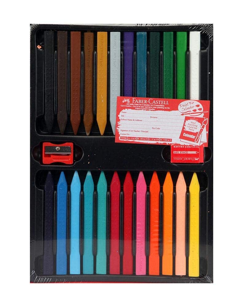 GRIP ERASABLE CRAYONS 24 COLORS ( BRAND FABER CASTELL )