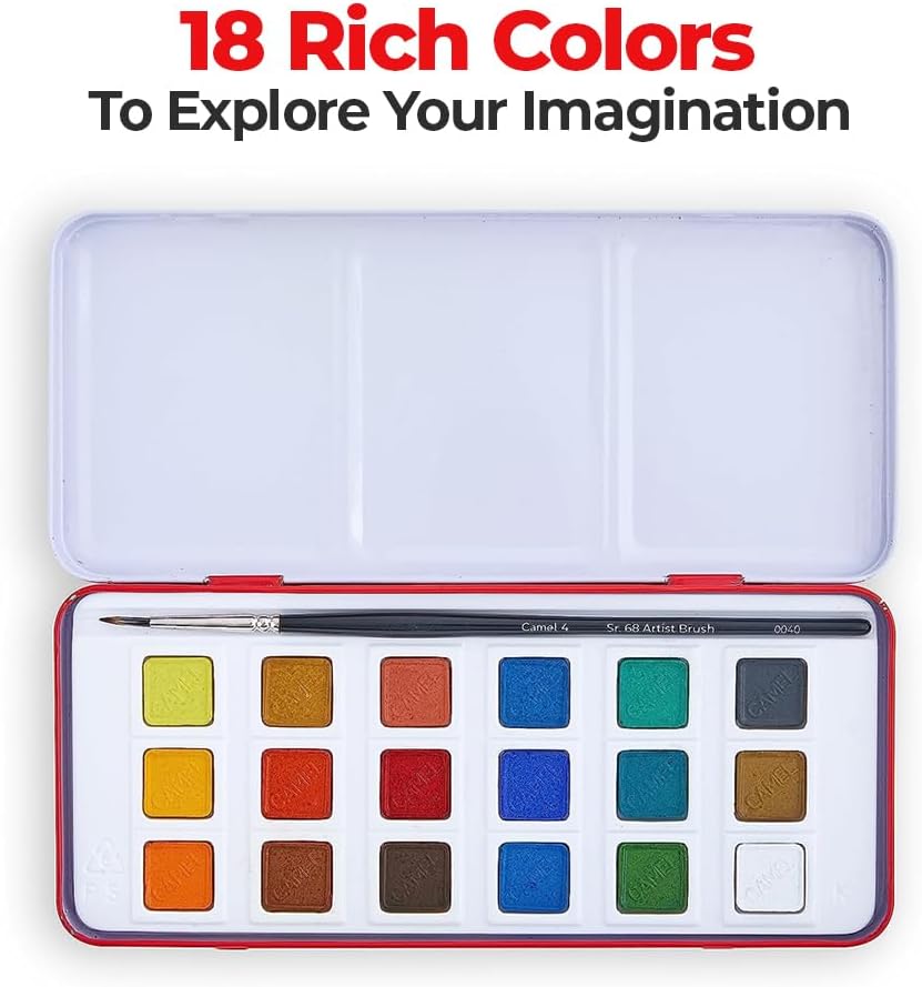 ARTIST WATERCOLOR CAKE ( BRAND CAMEL ) 18 SHADES