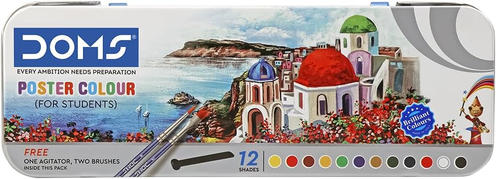 POSTER COLOR 12shades 10ml ( BRAND DOMS )