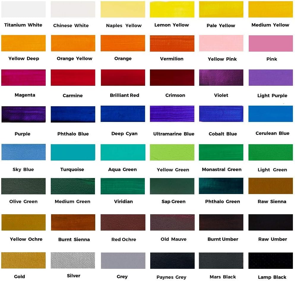 ACRYLIC COLOR PAINT SET 48pcs 36ml ( BRAND MONT MARTE )