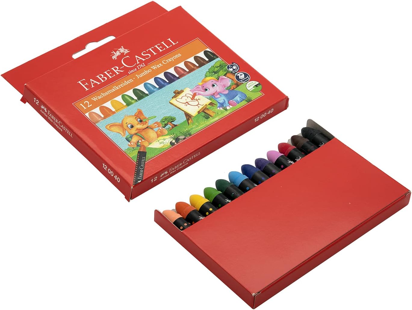 JUMBO WAX CRAYONS 120040 ( BRAND FABER CASTELL )