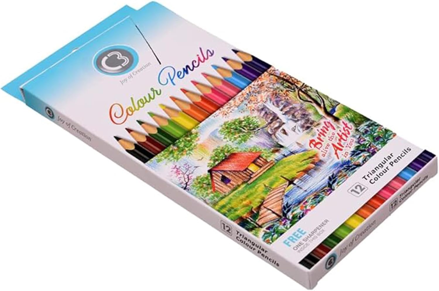 TRIANGULAR COLOR PENCIL ( BRAND C3 ) 12 COLORS