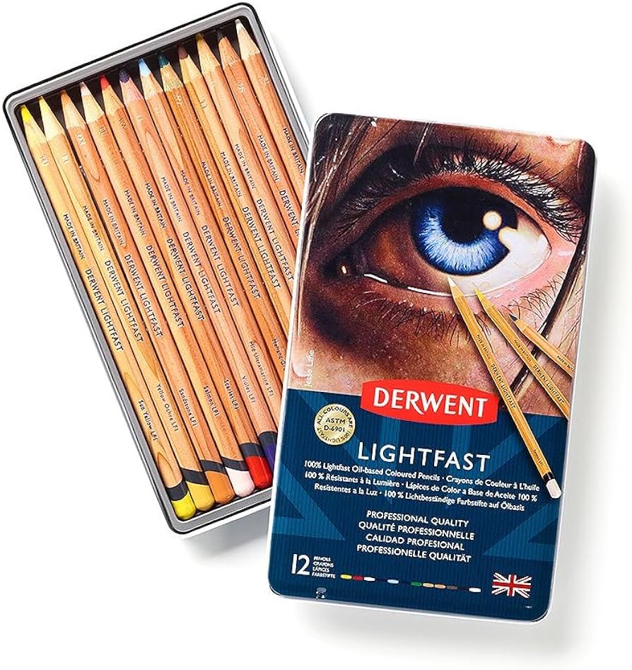 COLORED PENCIL ( BRAND DERWENT ) LIGHTFAST PROFESSIONAL USE 12PCS