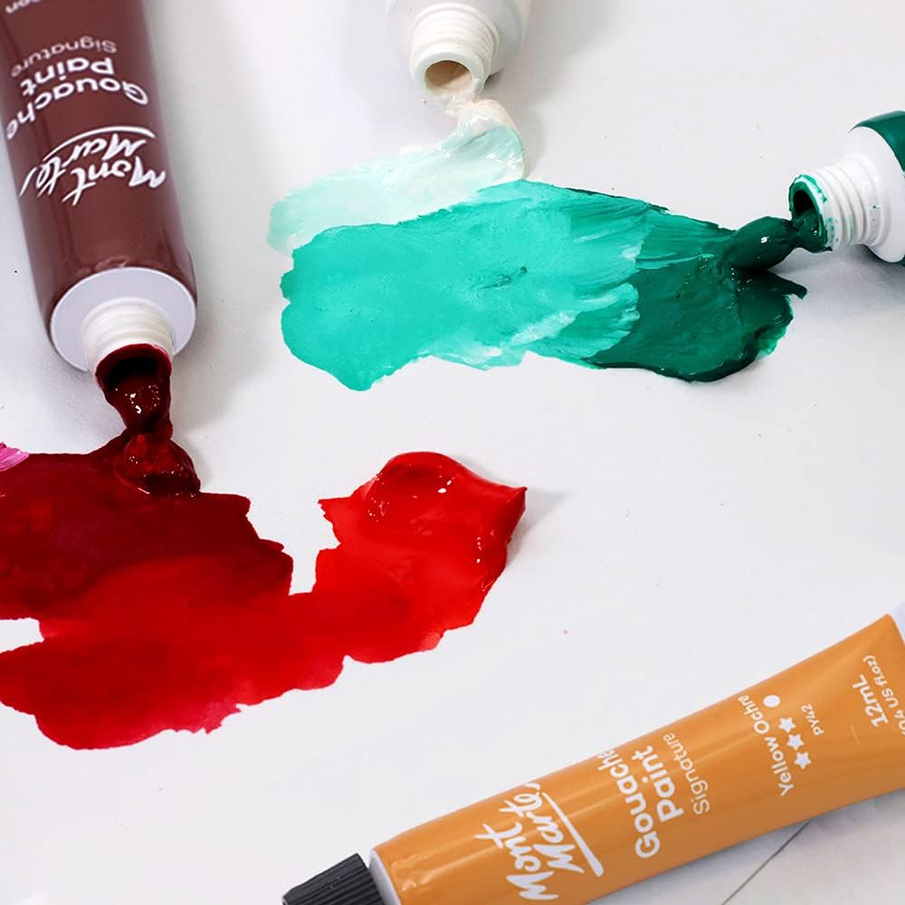 GOUACHE PAINT SEMI MATT FINISH ( BRAND MONT MARTE ) 12 COLORS 12ML