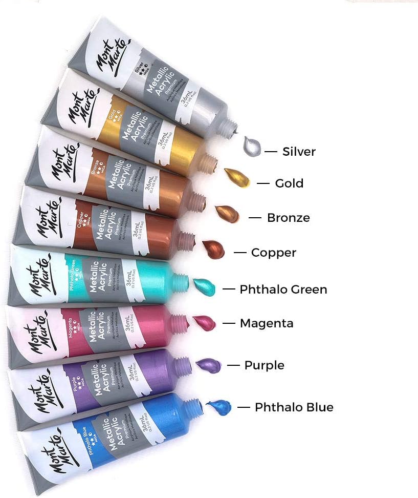 ACRYLIC COLOR INTRO SET ( BRAND MONT MARTE ) 8 PIECES 36ML