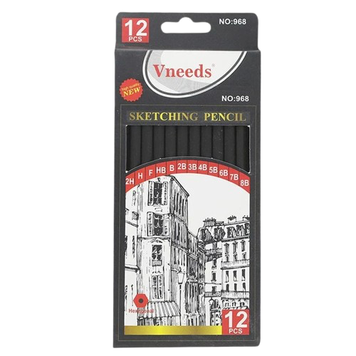 SKETCH PEN ( BRAND VNEEDS ) SKETCHING PENCIL 12 PCS