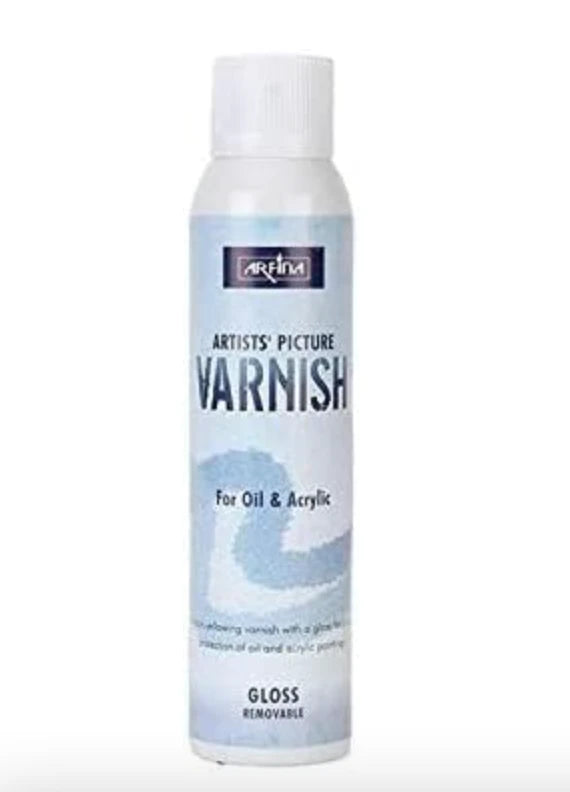 VARNISH SPRAY FOR OIL AND ACRYLIC ( BRAND ARFINA ) 200ML