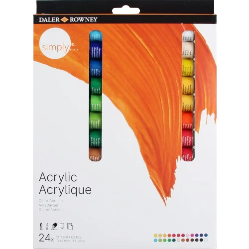 SIMPLY ACRYLIC PAINT SET ( BRAND DALER ROWNEY ) 24 COLORS