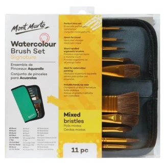 WATERCOLOR BRUSH SET ( BRAND MONT MARTE ) 11 PIECES