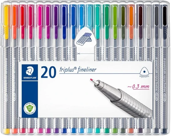 FINELINER PEN TRIPLUS ( BRAND STAEDTLER ) 20 COLORS