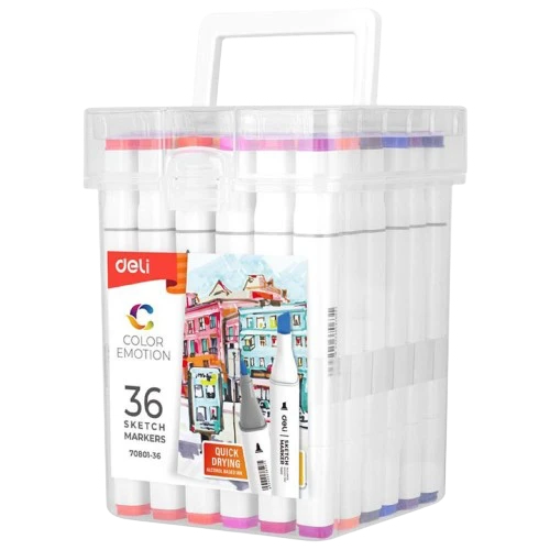 COLOR EMOTION SKETCH MARKER ( BRAND DELI ) 36 COLORS
