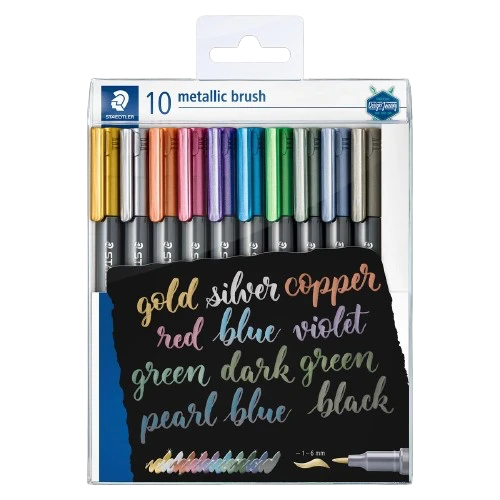 BRUSH PEN SET 10 METALLIC COLORS ( BRAND STAEDTLER )