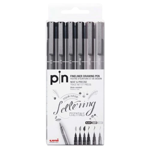 FINELINER DRAWING PEN ( BRAND UNI ) SET OF 6