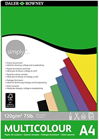 MULTI COLOR PAPER PAD A4 SIZE ( BRAND DALER ROWNEY )