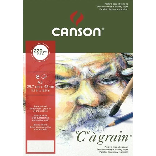 SKETCH BOOK ( BRAND CANSON ) GRAIN DRAWING PAPER A3 SIZE