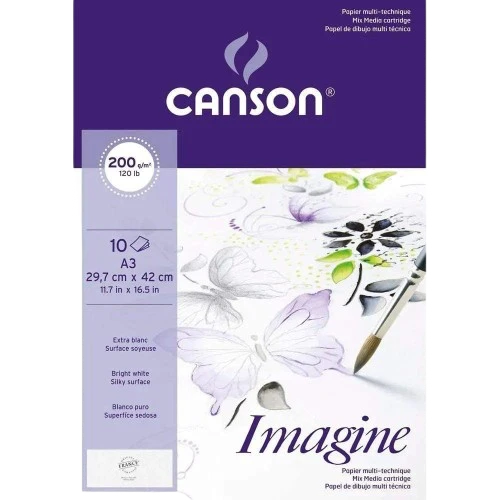 SKETCH BOOK ( BRAND CANSON ) IMAGINE 10SHEETS A3SIZE 200GSM