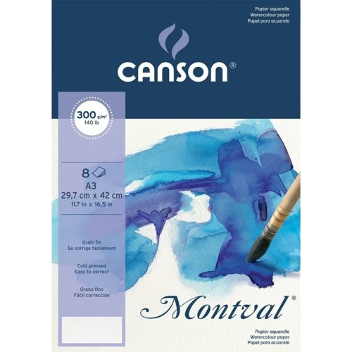 WATERCOLOR ( BRAND CANSON ) MONTVAL A3 SIZE 8SHEETS