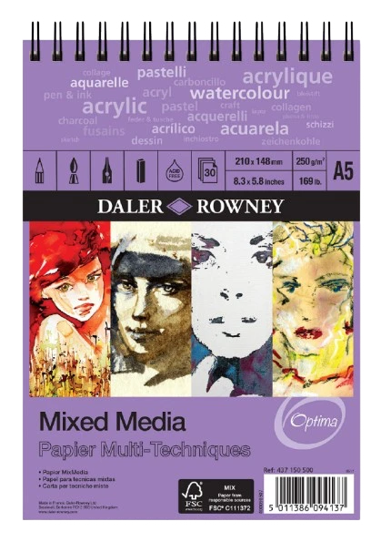 SKETCHBOOK ( BRAND DALER ROWNEY ) MIXED MEDIA A5 SIZE
