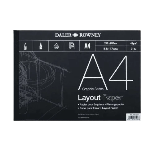 SKETCHBOOK ( BRAND DALER ROWNEY ) LAYOUT PAPER A4 SIZE