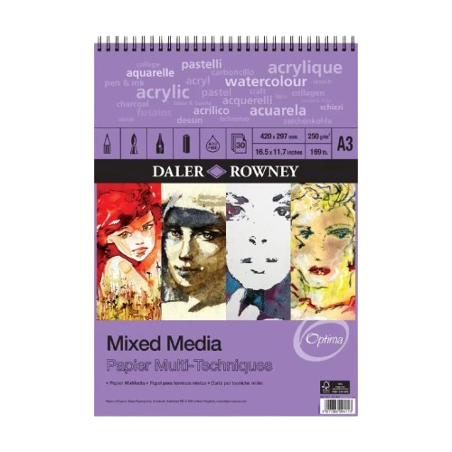 SKETCHBOOK ( BRAND DALER ROWNEY ) MIXED MEDIA 30SHEETS 250GSM A3 SIZE