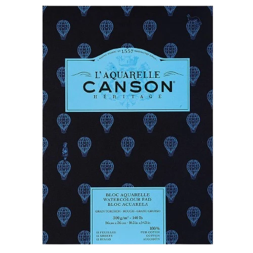WATERCOLOR PAD ( BRAND CANSON ) LAQUARELLE HERITAGE 300GSM 23CMX31CM