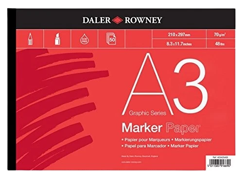 SKETCHBOOK ( BRAND DALER ROWNEY ) MARKER PAPER A3 SIZE 50SHEETS 70GSM