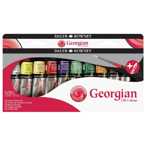 GEORGIAN OIL STUDIO SET WITH BRUSH 10X38 ML ( BRAND DALER ROWNEY )
