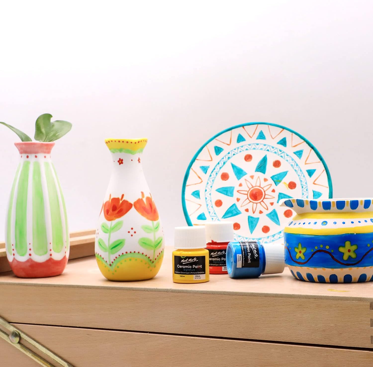 CERAMIC & PORCELAIN PAINT SET ( BRAND MONT MARTE ) 6PCS 20ML