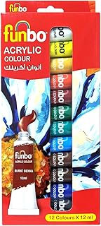 ACRYLIC COLOR 12shades 12ml ( BRAND FUNBO )