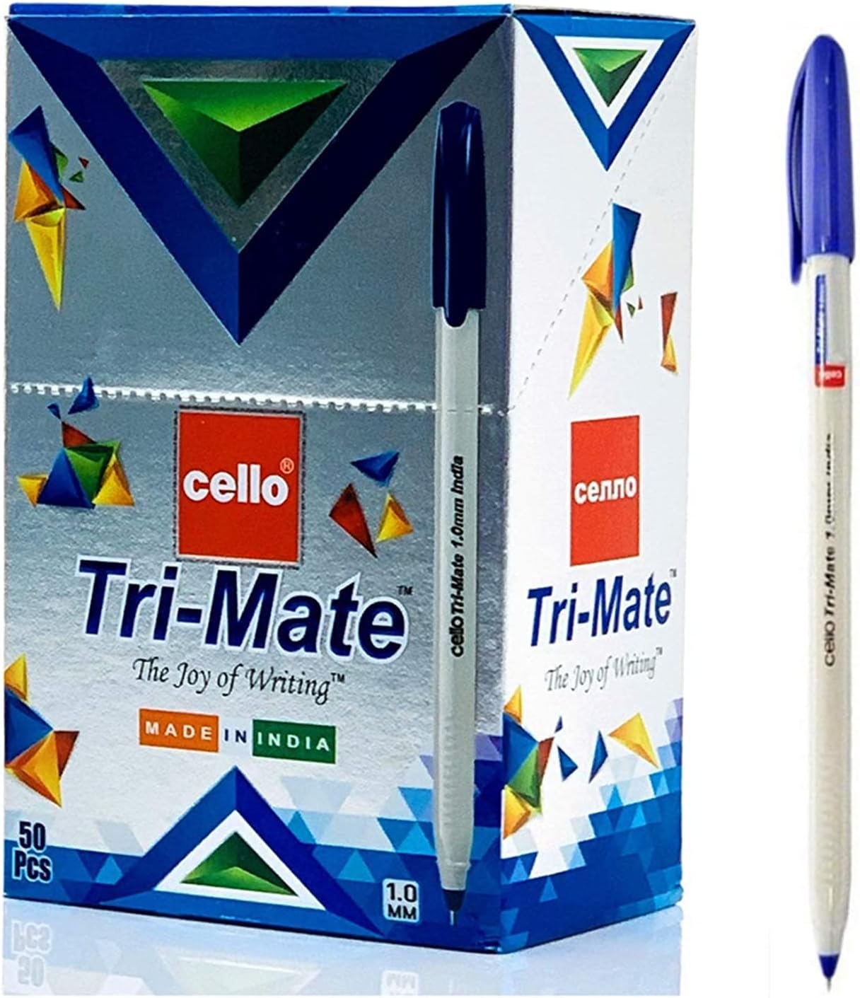 TRI-MATE BALLPEN 1.0MM ( BRAND CELLO ) 50PCS BLUE COLOR