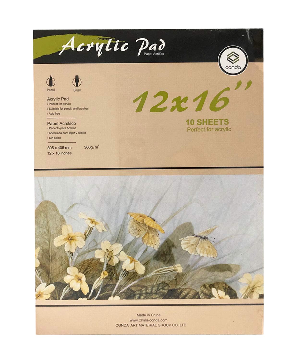 ACRYLIC PAD A3 12X16 10SHEETS 300GSM ( BRAND CONDA )