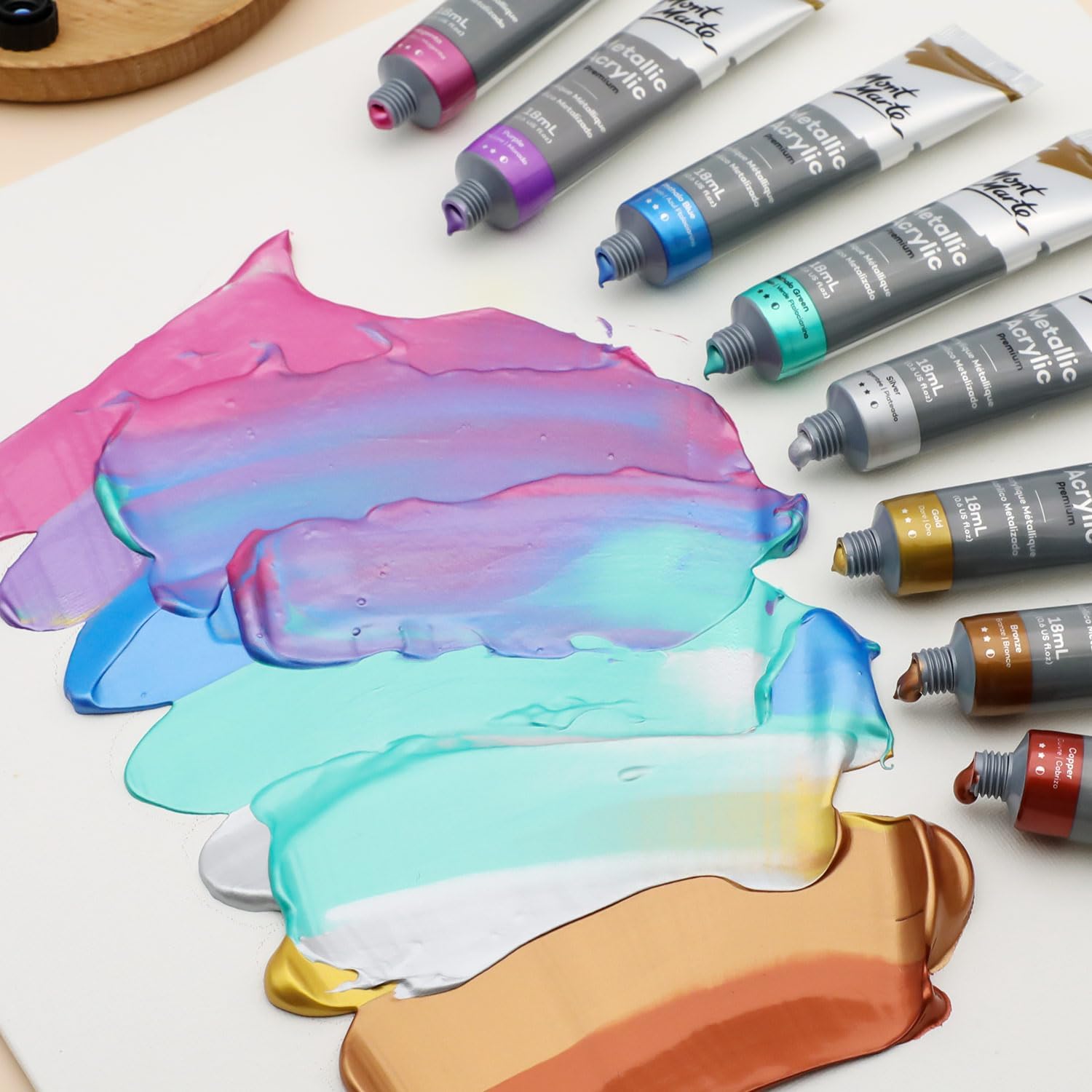 ACRYLIC PREMIUM INTRO SET METALLIC COLOR ( BRAND MONT MARTE ) 8 PCS 18ML