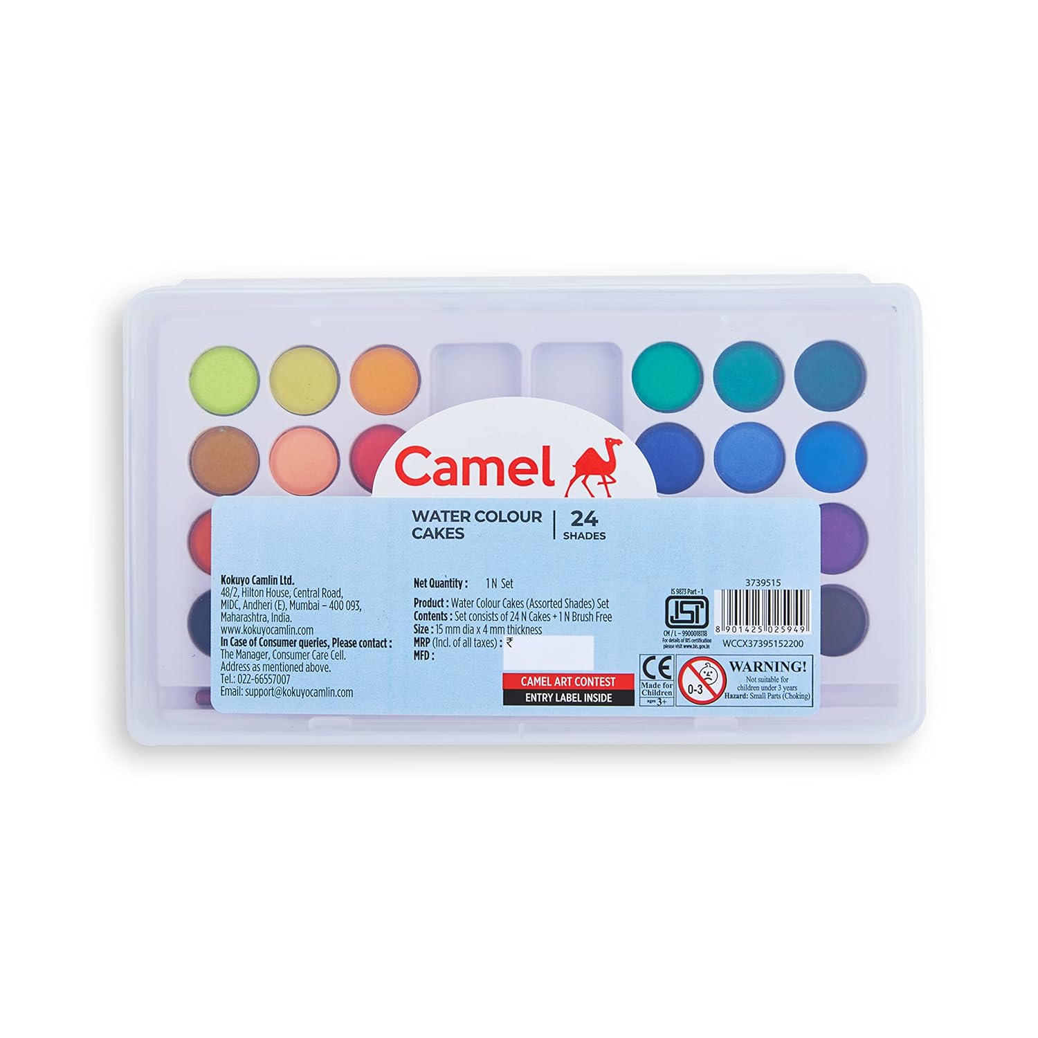 WATERCOLOR CAKES 24shades ( BRAND CAMEL )