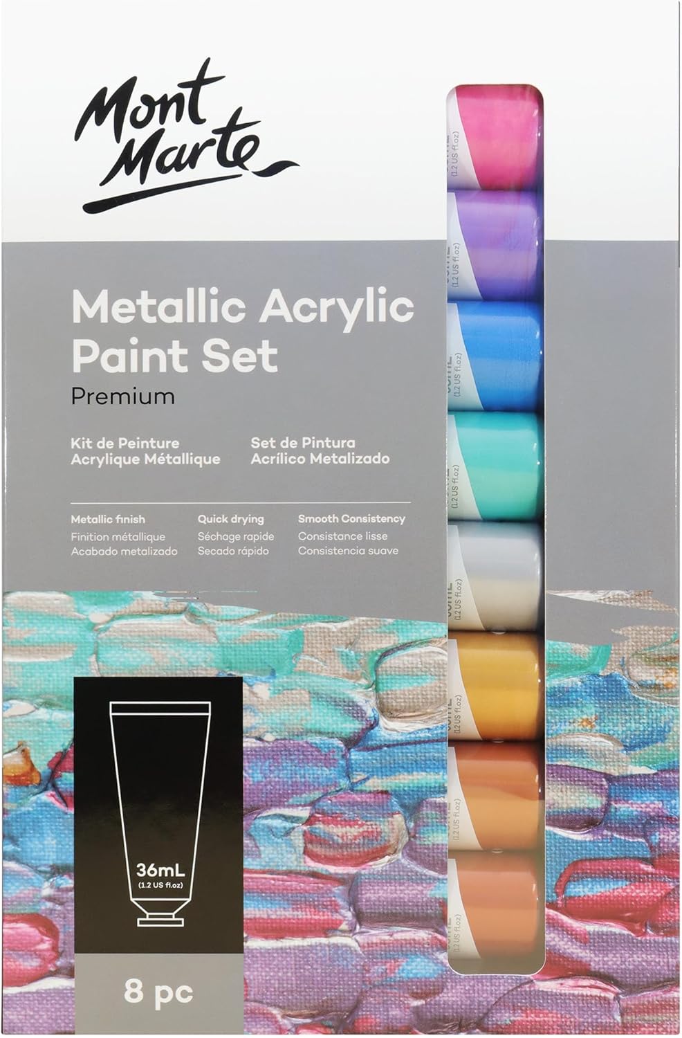 ACRYLIC COLOR INTRO SET ( BRAND MONT MARTE ) 8 PIECES 36ML