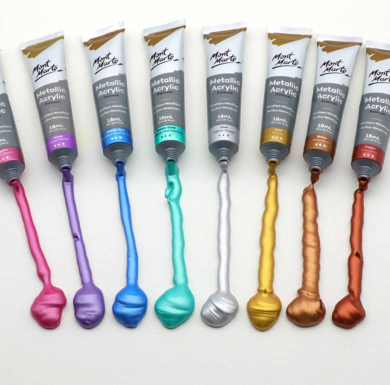 ACRYLIC PREMIUM INTRO SET METALLIC COLOR ( BRAND MONT MARTE ) 8 PCS 18ML