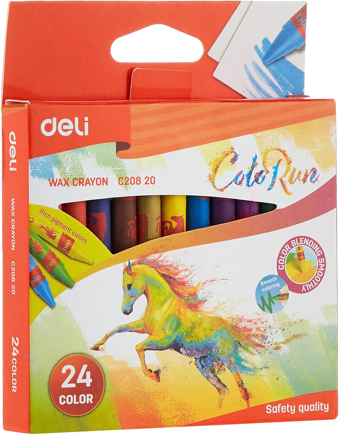 WAX CRAYON 24CLR-C20820 ( BRAND DELI )