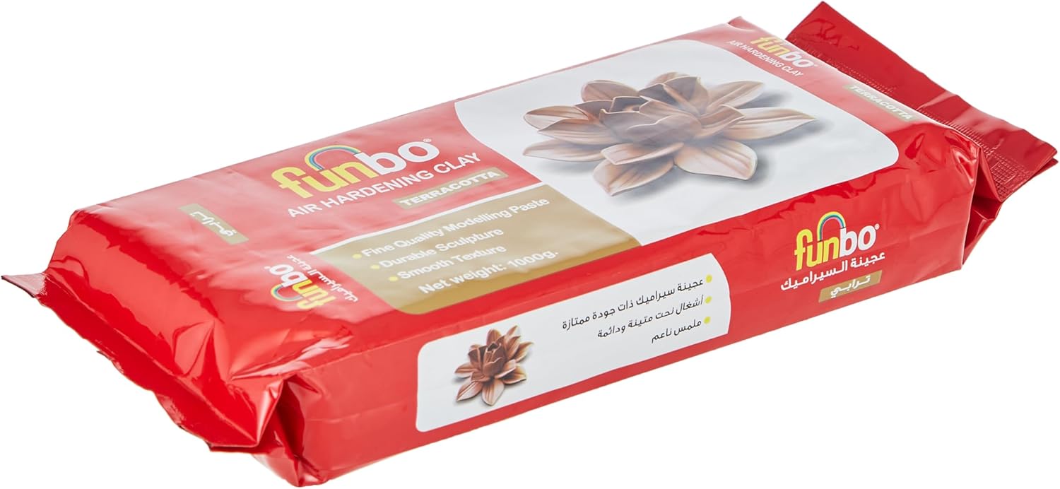 AIR HARDENING CLAY 1000 GRMS TERRACOTA ( BRAND FUNBO )