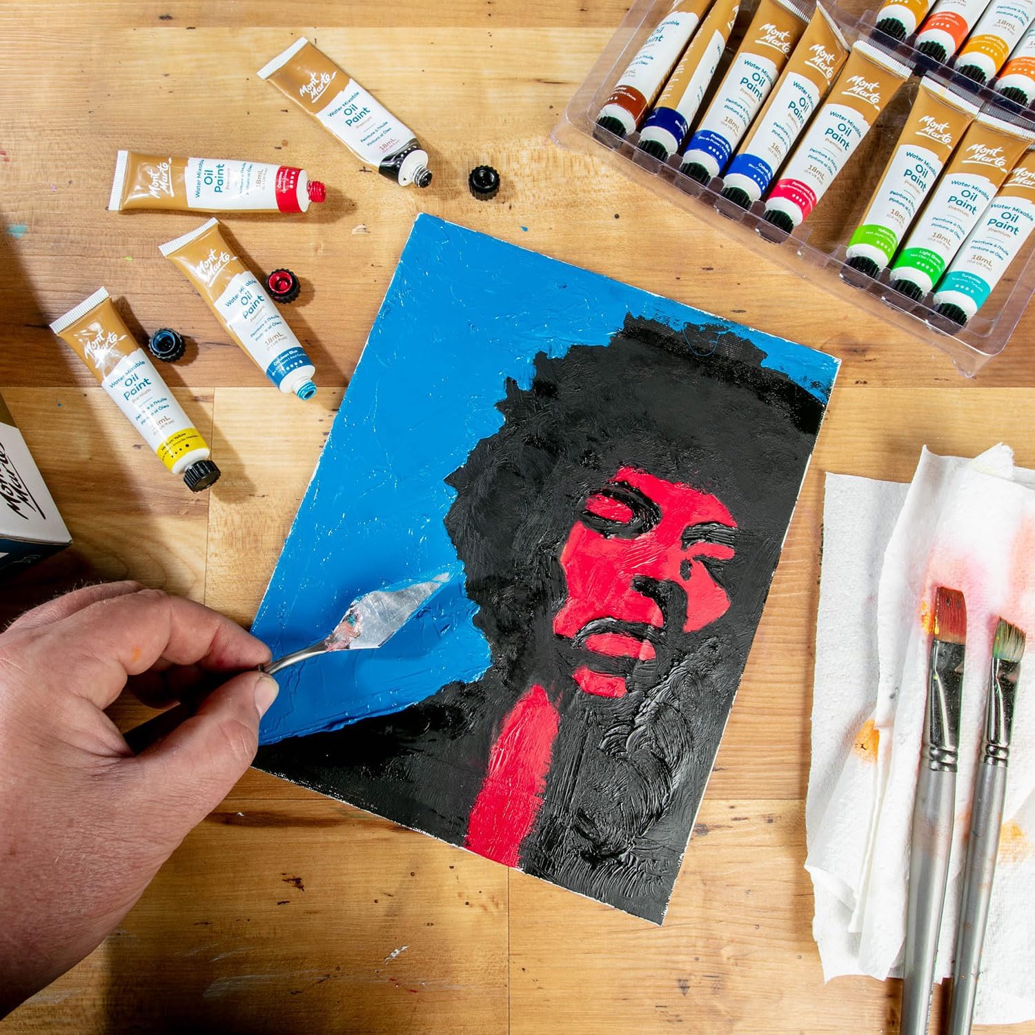 OIL PAINT WATER MIXABLE ( BRAND MONT MARTE ) SET OF 36